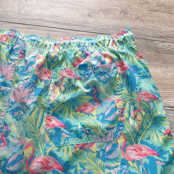 George Men Flamingo Print Swim Trunks 2XL 44 to 46 Waist Pool Vacation Cruise - Picture 4 of 5